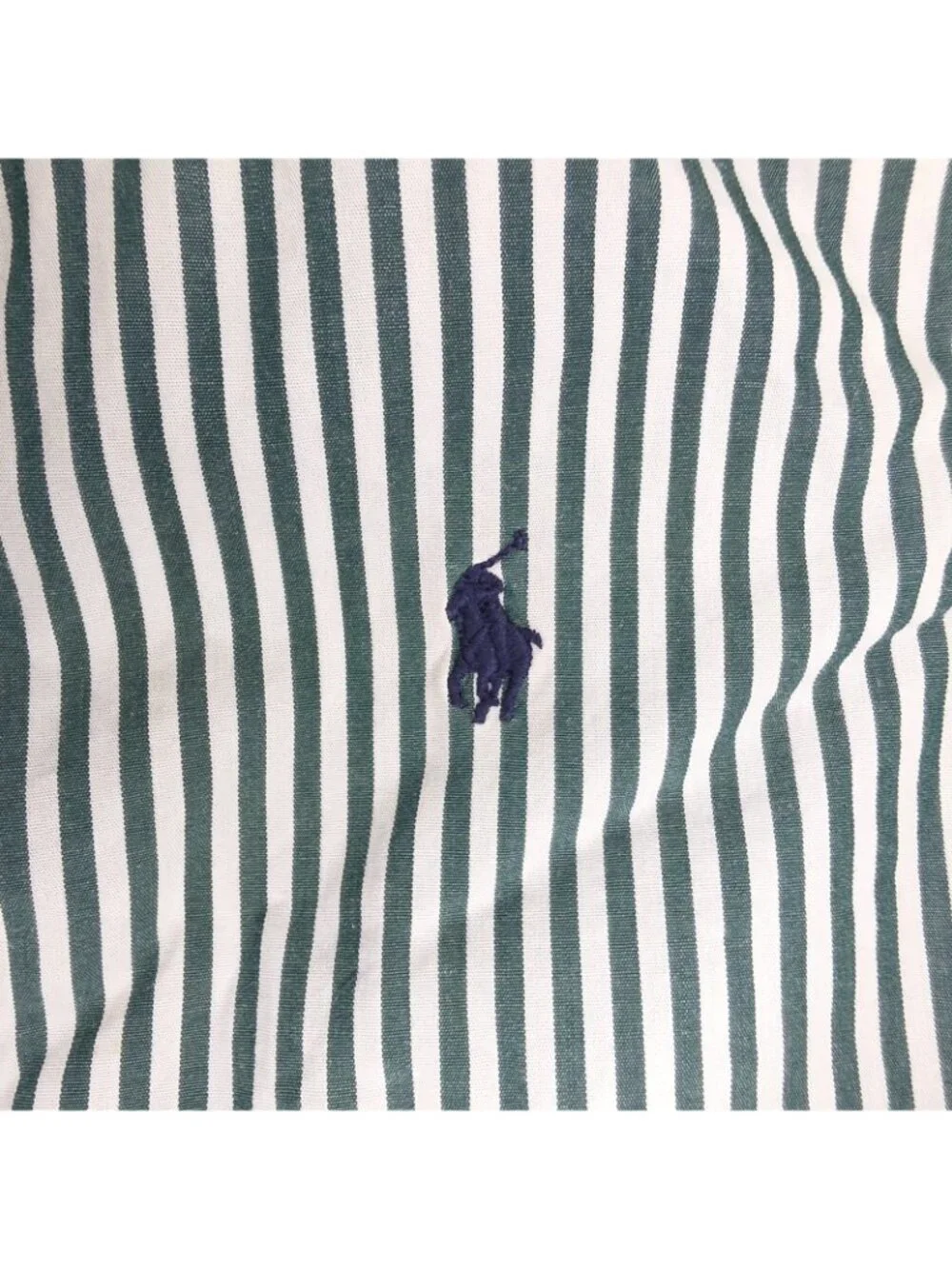 Ralph Lauren Button Shirt Boys 4/4T Green Natural Stretch 100% Cotton Striped